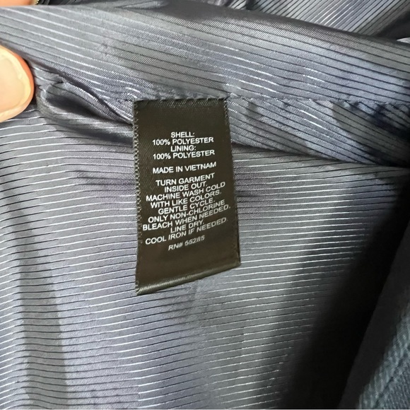 Express Peak Lapel Double Breasted Novelty Button Blazer, Navy Blue, Size 0 - Picture 11 of 14